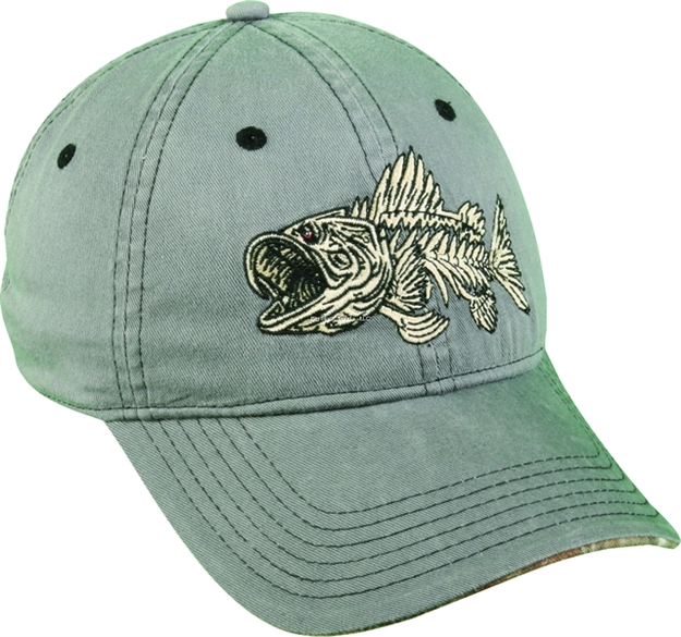 Picture of Outdoor Cap Bass Bone Grey/ Camo Trim Mid Profile Hvy Wash Cap