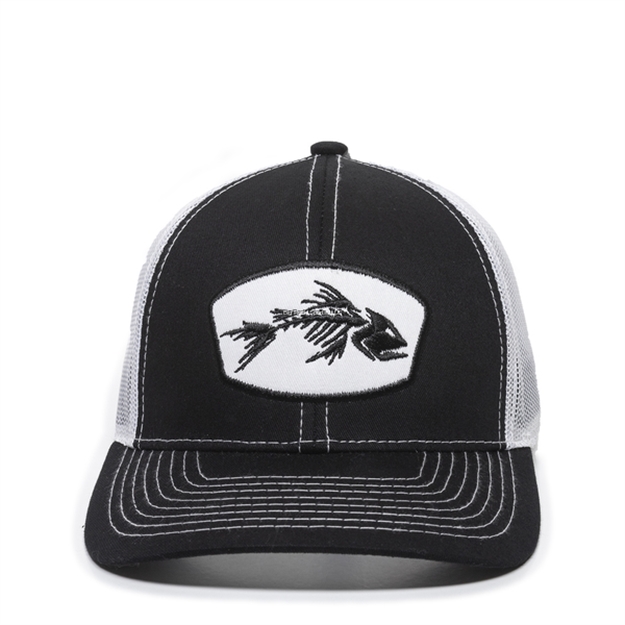 Picture of Outdoor Cap Bonefish Patch Meshback Cap, Black/ White, One Size Fits Most