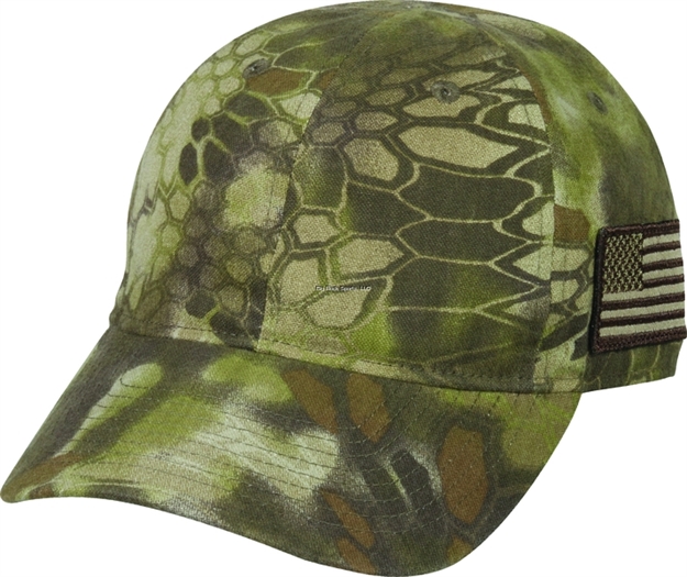 Picture of Outdoor Cap Cap Kryptec Highlander W/ Usa Flag Low Profile Green