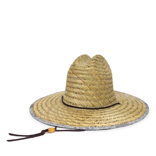 Picture of Outdoor Cap Lifeguard Straw, Natural Color W/Grey Print Pattern Underneath, One Size Fits Most