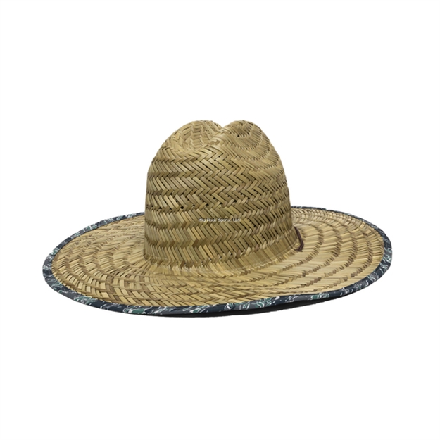 Picture of Outdoor Cap Lifeguard Straw, Natural Color W/Water Print Pattern Underneath, One Size Fits Most