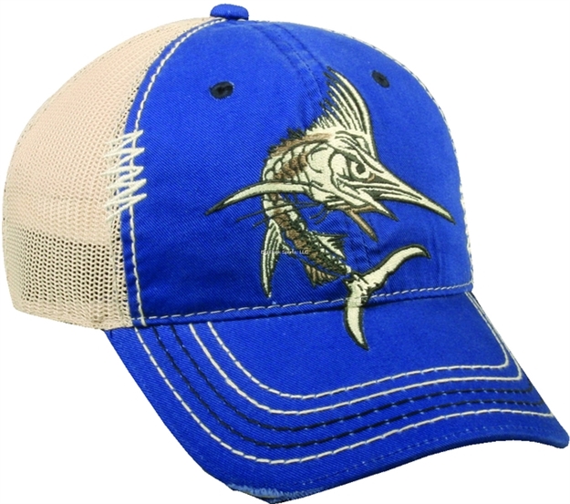 Picture of Outdoor Cap Mesh Back Skele-Marlin Cap Royal Blue