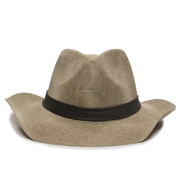 Picture of Outdoor Cap Poly-Lin Cowboy Hat Khaki/Dark Brown Band, One Size Fits Most