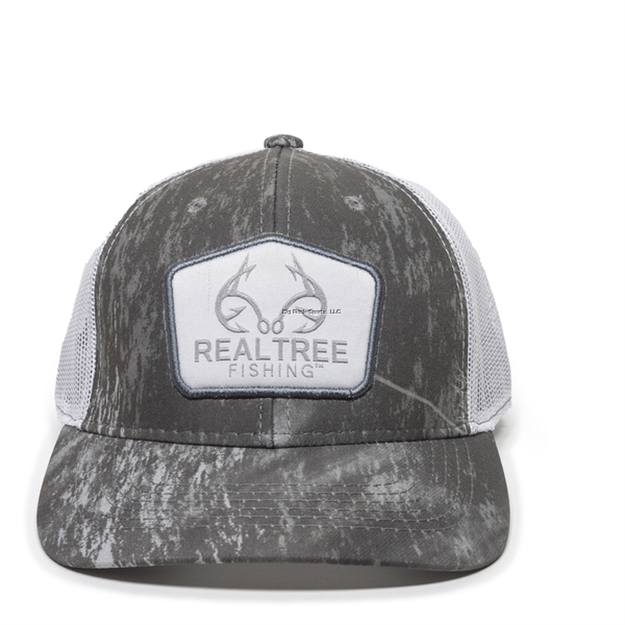 Picture of Outdoor Cap Realtree Fishing Meshback Cap, Realtree Fishing Grey/ White, One Size Fits Most