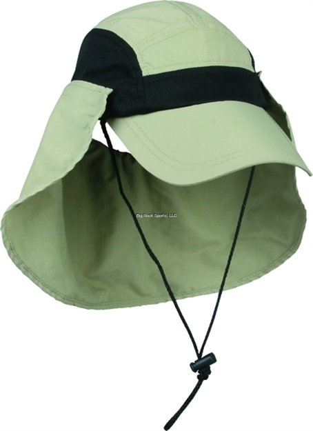 Picture of Outdoor Cap River Runner/ Flats Hat Khaki/ Black Detachable Neck Guard