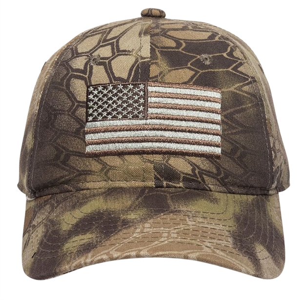 Picture of Outdoor Cap 120159-1-8 Usa Flag  Kryptek Highlander Adjustable Snapback Osfa Unstructured USA-200 - KH