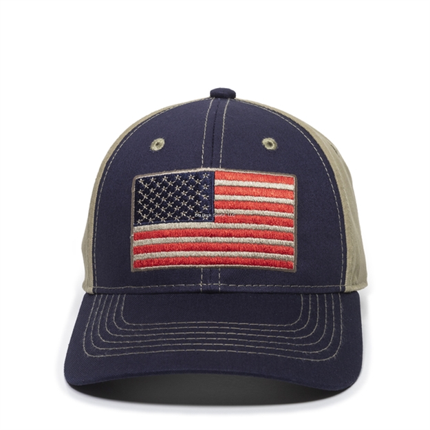 Picture of Outdoor Cap Usa Americana Cap, Navy/ Khaki, One Size Fits Most