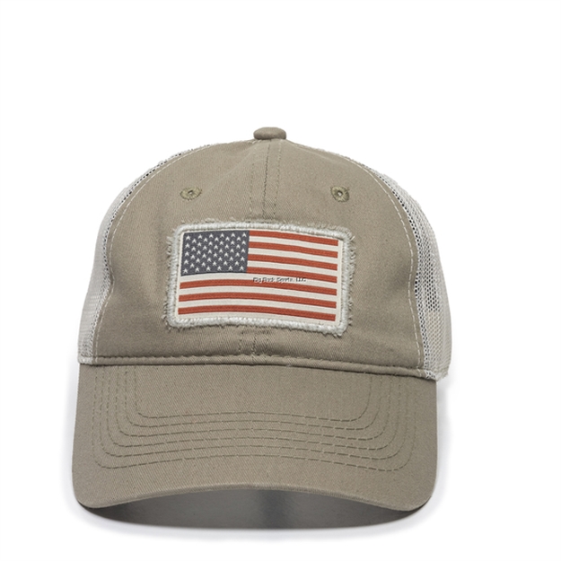 Picture of Outdoor Cap Usa Americana Meshback Cap, Khaki/ Putty, One Size Fits Most