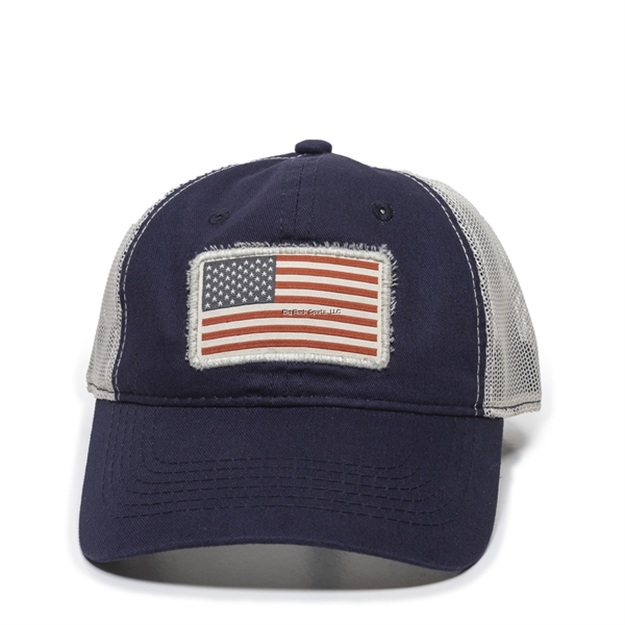 Picture of Outdoor Cap Usa Americana Meshback Cap, Navy/ Putty, One Size Fits Most