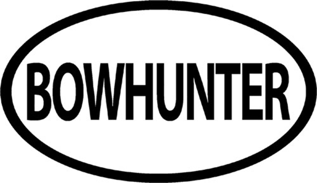 Picture of Outdoor Decals Decals Bowhunter Oval 4"X6" Black ON White