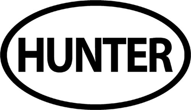 Picture of Outdoor Decals Decals Hunter Oval 4"X6" Black ON White