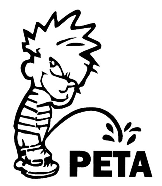 Picture of Outdoor Decals Decals Pee ON Peta 6"X6" White