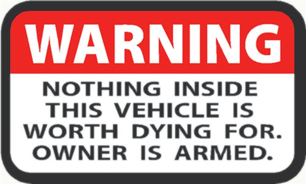Picture of Outdoor Decals Decals Warning Owner IS Armed 2"X3" 4 Per Pack