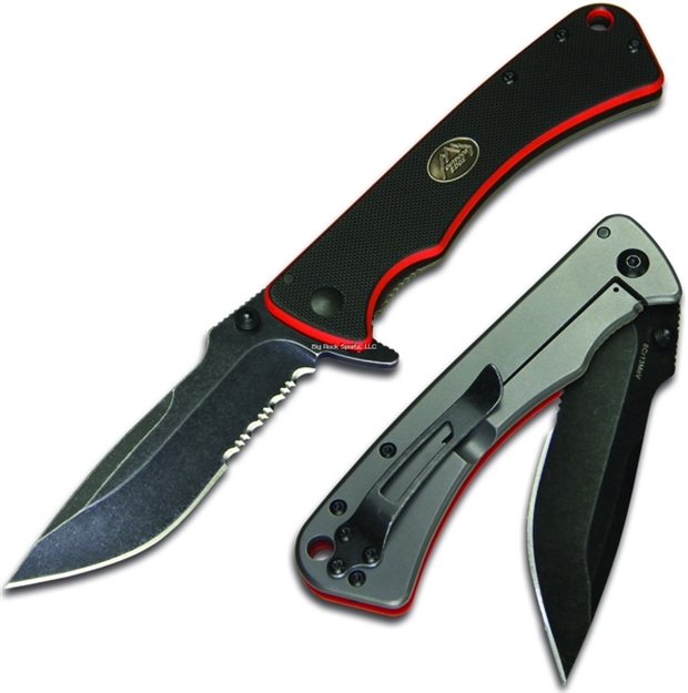 Picture of Outdoor Edge Divide Flipper Opener Folding Knife, 3.0" Blade, Medium, 50% Serrated Box
