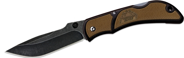 Picture of Outdoor Edge Chasm Folding Knife 3.3" Medium, Plain Edge, Brown, Blister