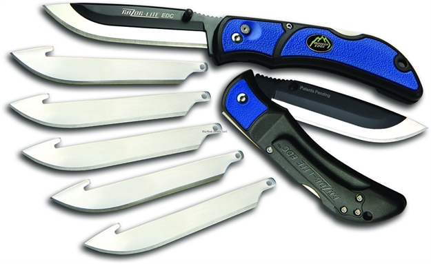 Picture of Outdoor Edge Razor-Lite Edc Folding Razor Knife, 3.5" Blade, (Blue, 6-Blades) - Box
