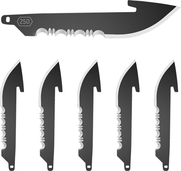 Picture of Outdoor Edge Edge 2.5" Drop Point W/Serrations Black Blade 6-Pk RRS25K6C 743404402321