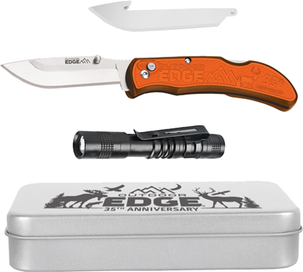 Picture of Outdoor Edge Edge Razor Carry 3" W/ Flashlight & Tin 2Blds Promo! P24RX30FL2T 743404302478