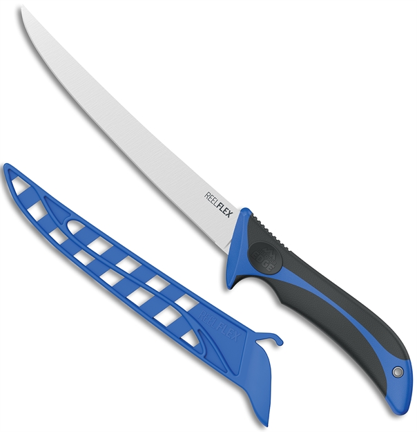 Picture of  Outdoor Edge Rf75c Reelflex  7.50" Fixed Fillet Plain Satin 4116 SS Blade, Blue/Black Tpr Handle