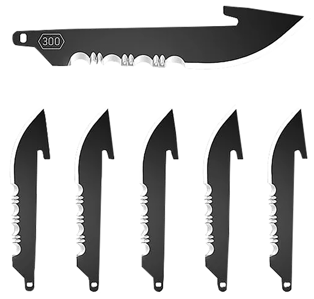 Picture of  Outdoor Edge Rrs30k6c Replacement Blades  6 3" Black Drop Point Serrated 420J2 SS Blades