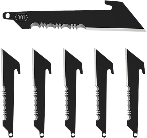 Picture of  Outdoor Edge Rrus30k6c Replacement Blades  6 3" Black Utility Serrated 420J2 SS Blades