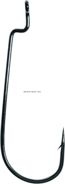 Picture of Owner All Purpose Worm Hook, Size 1/0, Needle Point, Round Bend, 1X Strong, Black Chrome, 5 Per Pack