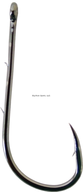 Picture of Owner Ebi Baitholder Hook, Size 1, Needle Point, Straight Eye, Black Chrome, 7 Per Pack