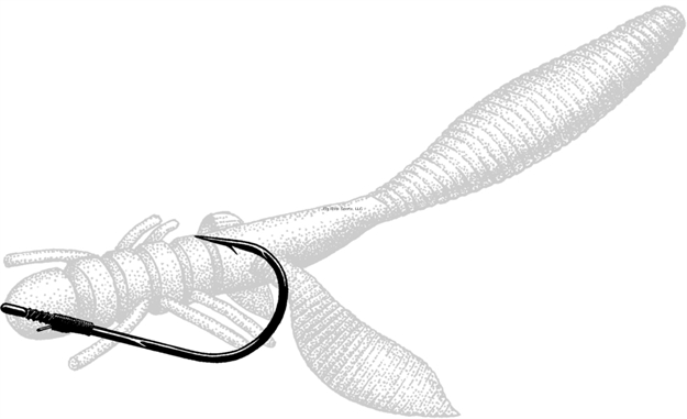 Picture of Owner Jungle Flipping Hook, Size 3/0, Needle Point, Heavy Wire, Closed Eye, Silky Gray, 5 Per Pack