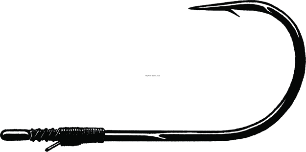 Picture of Owner Jungle Flipping Hook, Size 5/0, Needle Point, Heavy Wire, Closed Eye, Silky Gray, 4 Per Pack