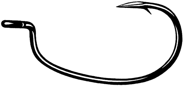 Picture of Owner Rig'n Bass N Hook With Cutting Point, Size 2/0, Short Shank, Wide Gap, Black Chrome, 6 Per Pack