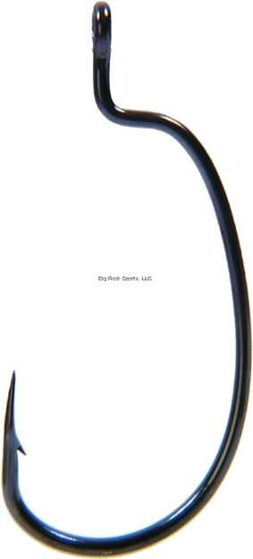 Picture of Owner Rig'n Bass N Hook With Cutting Point, Size 3/0, Short Shank, Wide Gap, Black Chrome, 5 Per Pack