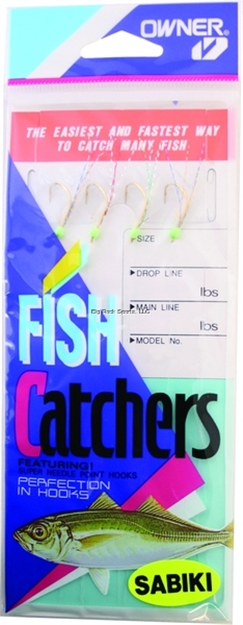 Picture of Owner Sabiki Mackerel Fish Skin 6Hks 1Pk Sz10 Gld W/Mackerel Skin 5535-017 054831007325