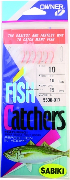 Picture of Owner Sabiki Shrimp Skin 6Hks 1Pk Sz10 Gld W/Pink Shrimp Skin