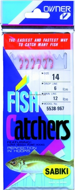 Picture of Owner Sabiki Shrimp Skin 6Hks 1Pk Sz14 Gld W/Pink Shrimp Skin