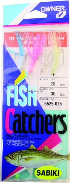 Picture of Owner Sabiki Squid Skirt 4Hks 1Pk Sz4 Nic W/Pink Green Glow Blacku Sil