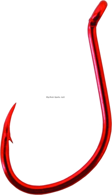 Picture of Owner Ssw All Purpose Bait Hook Hook With Cutting Point, Size 2/0, Forged Shank, Reversed Bend, UP Eye, Red, 8 Per Pack