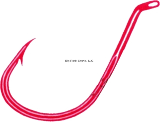 Picture of Owner Ssw All Purpose Octopus Hook With Cutting Point, Size 3/0, Forged Shank, Reversed Bend, UP Eye, Red, 7 Per Pack