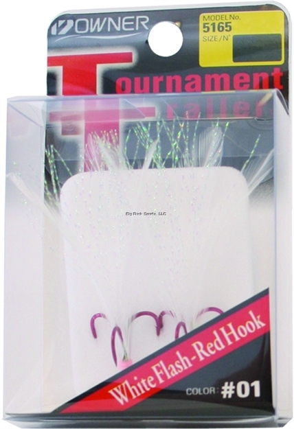 Picture of Owner Stinger-36 Tournament Trailer Treble Hook, Size 4, Needle Point, Red, 2 Per Pack