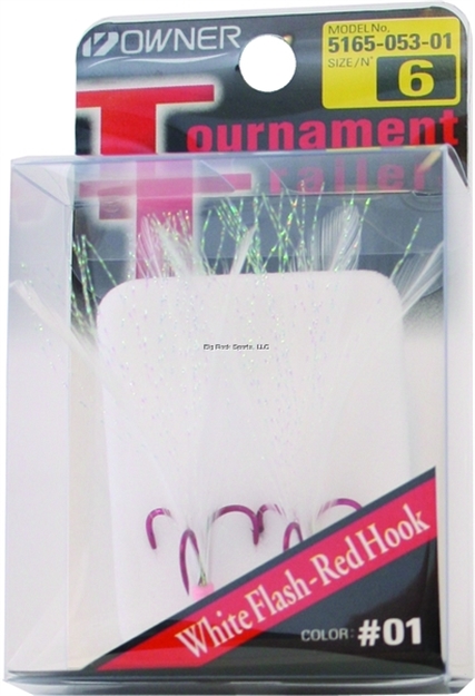 Picture of Owner Stinger-36 Tournament Trailer Treble Hook, Size 6, Needle Point, Red, 2 Per Pack