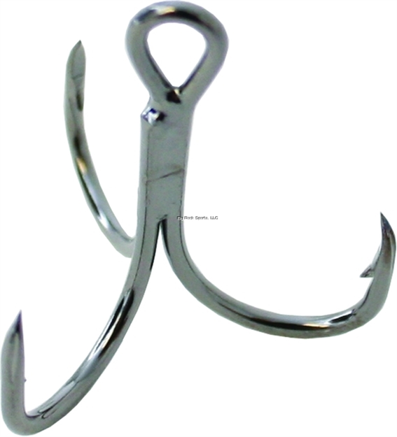 Picture of Owner Stinger-41 Treble Hook With Cutting Point, Size 1, Short Shank, Round Bend, Black Chrome, 6 Per Pack
