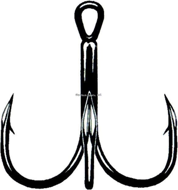 Picture of Owner Stinger-41 Treble Hook With Cutting Point, Size 6, Short Shank, Round Bend, Black Chrome, 8 Per Pack