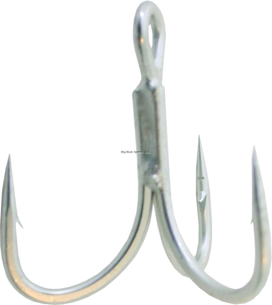 Picture of Owner Stinger-46 Treble Hook, Size 2, Needle Point, Short Shank, Heavy Wire, Vacuum Tinned, 6 Per Pack