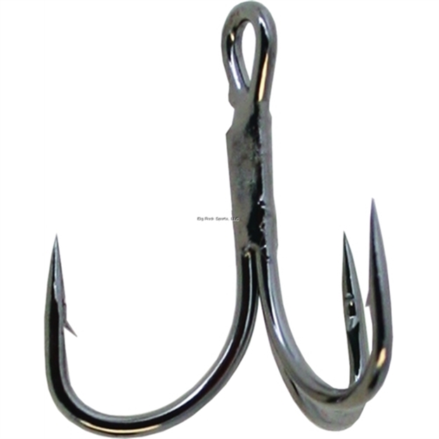 Picture of Owner Stinger-56 Treble Hook, Size 2, Needle Point, Short Shank, Forged Bend/Wide Gap, Heavy Wire, Black Chrome, 24 Per Pack