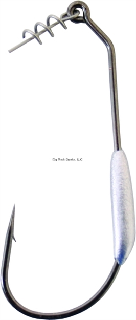 Picture of Owner Twistlock Light Weighted Soft Plastic Hook With Centering-Pin Spring, Size 4/0, 3/32 Oz, Needle Point,  Black Chrome, 3 Per Pack