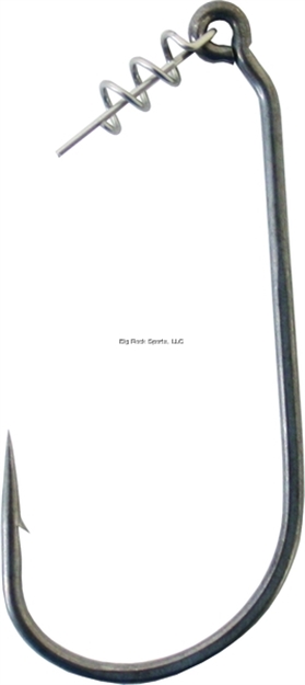 Picture of Owner Twistlock Soft Plastic Hook With Centering-Pin Spring, Size 3/0, Straight Shank, Flipping, Silky Gray With Teflon, 5 Per Pack