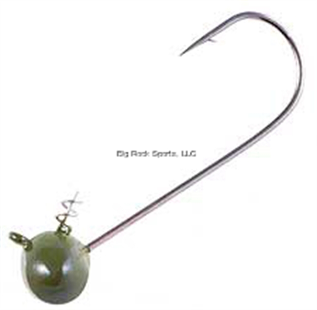 Picture of Owner Ultrahead Shaky Football Jighead, 3/8 Oz, 5/0 Hook, Green Pumpkin, 3/Pack