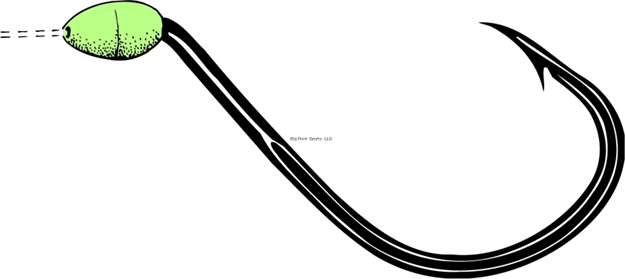 Picture of Owner Walleye Bait Hook With Hot Glow Bead, Size 6, Needle Point, All Purpose, Black, 10 Per Pack