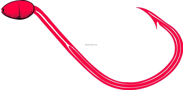 Picture of Owner Walleye Bait Hook With Hot Glow Bead, Size 6, Needle Point, All Purpose, Red, 10 Per Pack