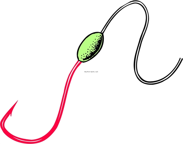 Picture of Owner Walleye Plus Snelled Rig, Size 8, Hot Glow Shank, Super Sharp, All Purpose, Red, 6 Per Pack