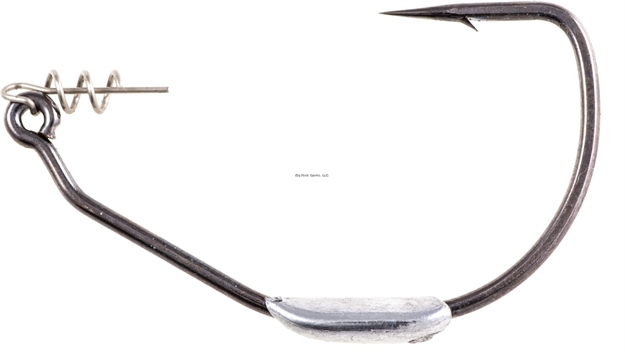 Picture of Owner Weighted Beast Soft Bait Hook With Twistlock Centering-Pin Spring, Size 12/0, Needle Point, Forged Shank, Black Chrome, 2 Per Pack